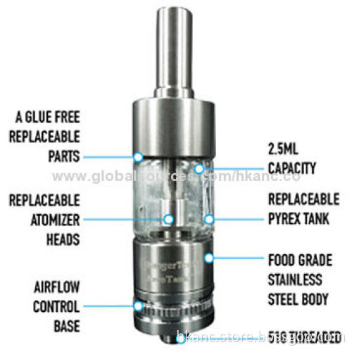 2014 New Kanger Adjustable Air Flow Clearomizer Aerotank with Pyrex Glass